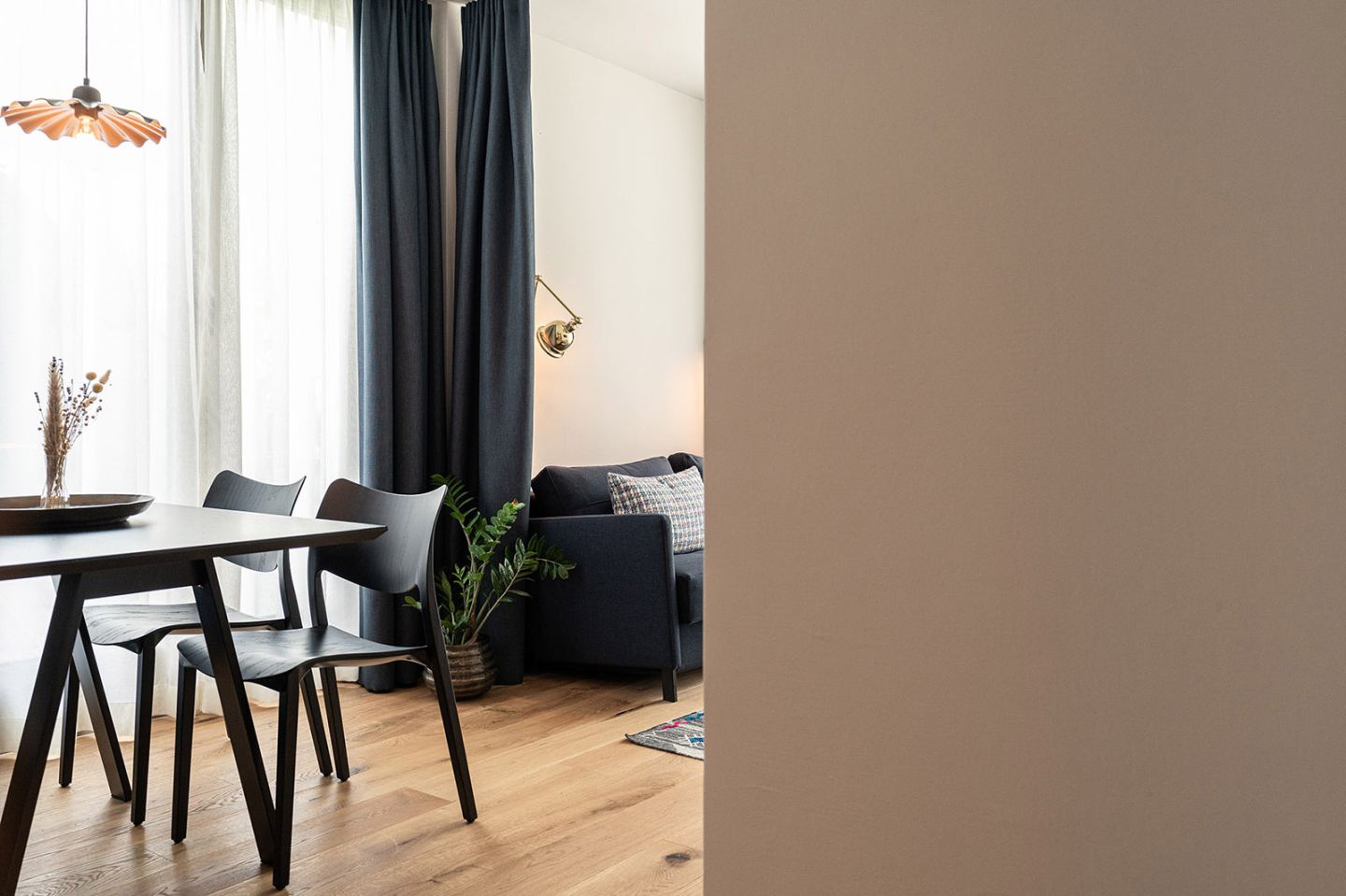 Living space in Apartment #1 at the Omaela