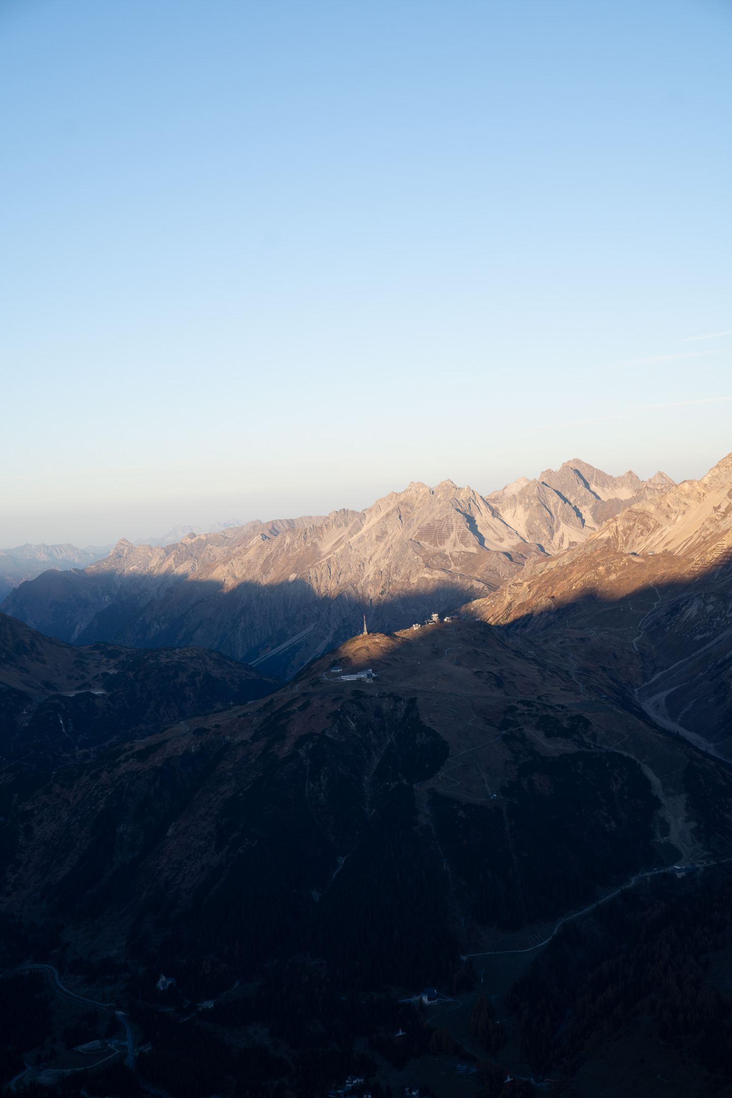 First rays of sun on the Galzig